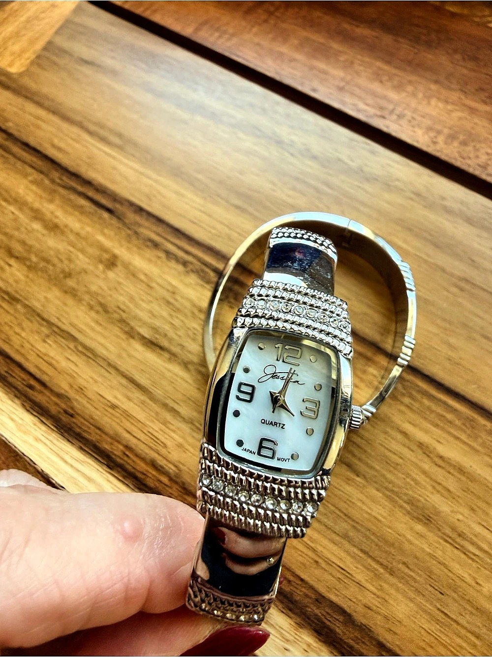 Jessica Simpson Silver Tone Rhinestone Watch